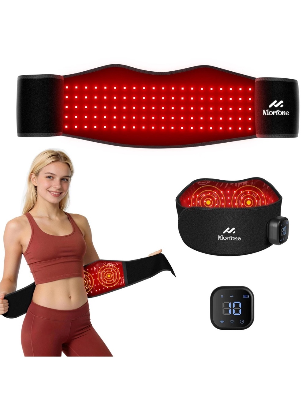 Red light and massage belt for back and shoulders New